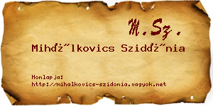 Mihálkovics Szidónia névjegykártya